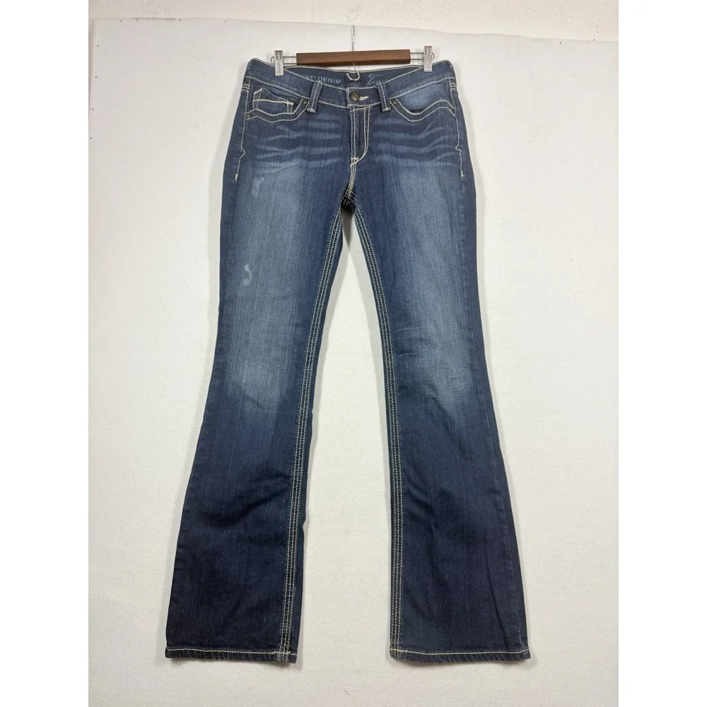 Ariat Turquoise Boot Jeans 30x34 Western Boho‎ Rodeo Flap Pocket Embroidered - Picture 3 of 14